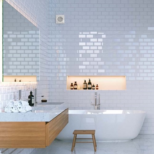 Supra 125 HT - Badkamer ventilator Ø100 190m³/h - met timer en vochtsensor voorzien van trekkoord - kunststof wit